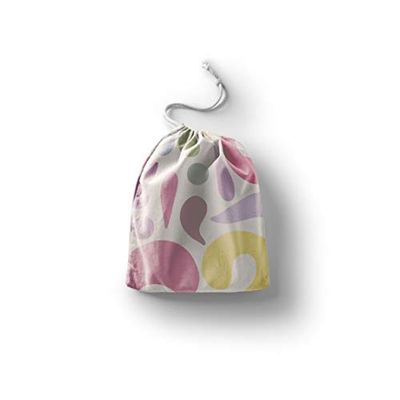 Bonamaison Printed Cotton Produce Bag with Drawstring, Reusable Grocery Bag, Biodegradable Eco-Friendly Bags, Travel Pouch, Sachet Bags, Shopping Bag, Eco Friendly, Foldable, Size: 30x40 Cm