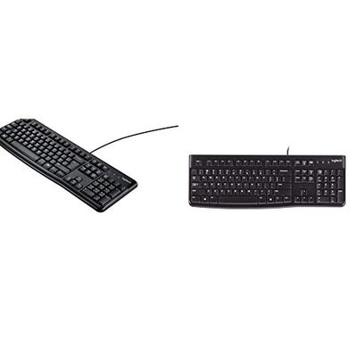 Logitech k120 tastiera cablata business per windows/linux, usb, tasti ‎silenziosi, anti schizzi, barra spaziatrice curva & k120 tastiera cablata business per windows/linux, usb, tasti esilenziosi