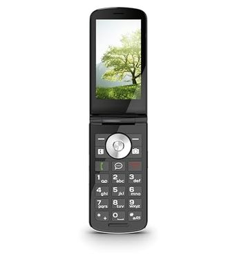 emporiaTOUCHSMART.2 Flip Phone, Senior Phone Without Contract, 3.25" Color Display, Emergency Button, High Volume, Large Keys, Charging Station, WhatsApp & Messaging Function, Black
