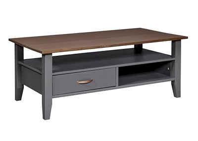 Inter Link - Salontafel - massief houten tafel - woonkamertafel - banktafel - massief grenen - spaanplaat gecoat - Artisan eiken look - antraciet - Luzerna