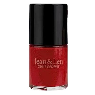 Jean & Len Växtbaserat Nagellack, Snabbtorkande Textur, Högpigmenterad Formula, Växtbaserat Och Veganskt, Med Bred Pensel, Utan Silikoner Och Parabener, 12 Ml, Tropical Red (202)