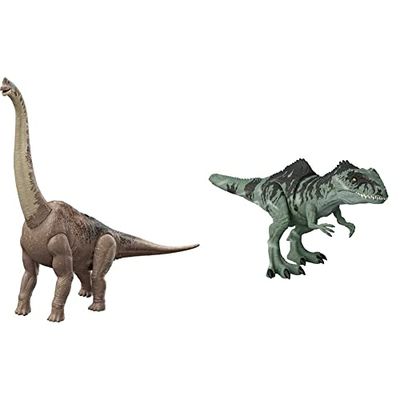 Jurassic World - Dominion Brachiosauro dinosauro action figure, Lungo 81 cm, Giocattolo e regalo per bambini 4+ Anni, HFK04 & Dominion GIGANTOSAURO Attacco Letale con fauci mobili, GYW86