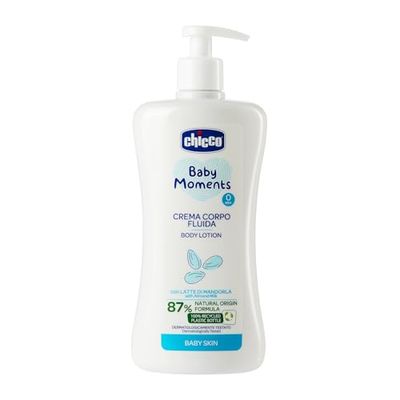 Chicco Baby Moments Crema Corpo Fluida con Latte di Mandorla, con Formula Naturale, 0+ Mesi - 500 ml
