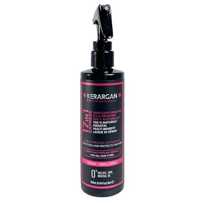 Kerargan – Keratin Tonic Lotion for Shiny, Strengthened Hair – Hydrating, Detangling, Heat-Protecting – Anti-Frizz & Volumising – Free from Sulphates, GMOs & Mineral Oils – 250ml