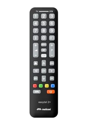 Meliconi Easytel 2+, Telecomando Universale 2 in 1, Telecomando Compatibile con Samsung, LG e Sony e Altri Brand, Sostituisce Telecomandi per 2 Dispositivi, TV, Decoder Digitale e Satellitare