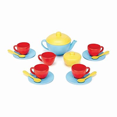 Green Toys Tea Set, Blue/Red/Yellow