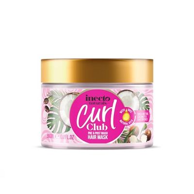 INECTO Curl Club, Curl Intense Hydrating Mask 300ml, for all curly hair types, Vegan & Cruelty Free, Curl Control Mask for Curly or Wavy Hair, 100% Natural