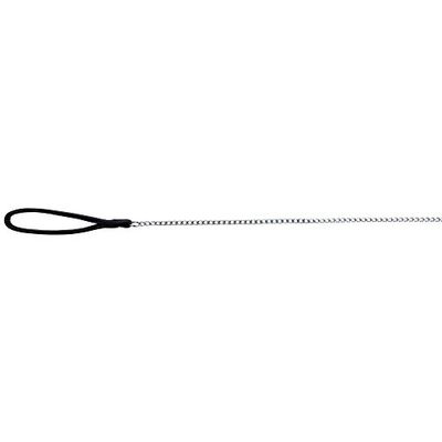Trixie - Guinzaglio Cromato per Catena con Passante in Nylon, 1,10 m x 2,0 mm, Colore: Nero