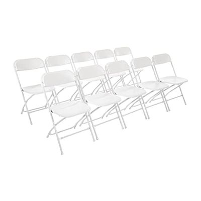 Bolero GD387 Lot de 10 chaises pliantes Blanc