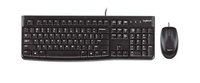 Logitech MK120 Kit Tastiera e Mouse Cablati, Layout Greco Qwerty, Nero