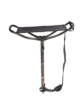 Januel - Rhodon säte - teleskopisk fötter - tygsits - mantlad fot - höjd 60 till 100 cm - fritid natur utomhus camping jakt fiske bushcraft - kamouflage under trä - med axelrem