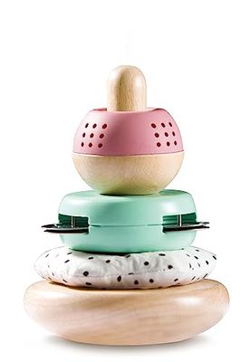 Hape Pyramide empilable Stina en Bois et Tissu
