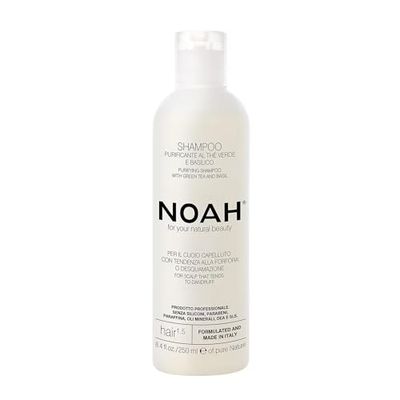 NOAH Hair 1.5 Purifying Anti-Dandruff Shampoo with Green Tea & Basil – Relieves Itching & Soothes Scalp, Gently Cleanses & Restores Balance, Sulfate-Free, Paraben-Free, for Healthy Hair & Scalp, 250ml