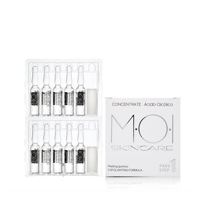 Fiale viso CONCENTRATE ACIDO GLICLICO 10 flaconcini 2ml. M·O·I SkinCare