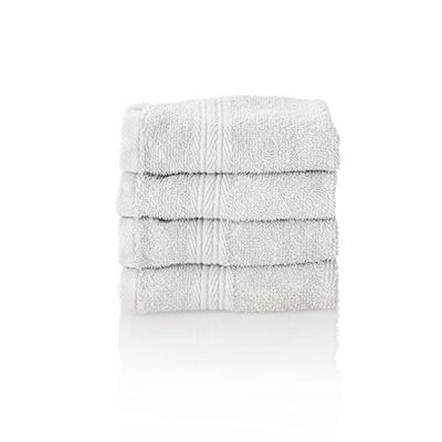 Glart - Lot de Serviettes Éponge de Qualité Supérieure, Gamme Disponible en 6 Coloris et 5 Tailles, Coloris : Blanc, 4 Serviettes Invités de 30 X 50 cm