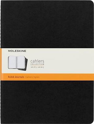 Moleskine Cahier Extra Large zwart gevoerd. 3-pack