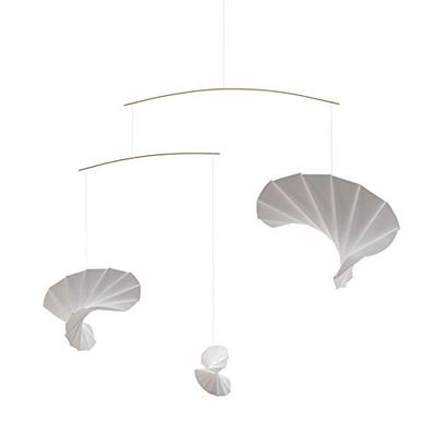 Flensted Mobiles Wave 3 móvil, Acero Cartón de Papel, Blanco, 60 x 60 cm