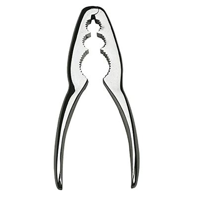Amig - Nutcracker Seafood Lever - Mod.12 Packaged in Display - Perfect for Opening Nuts, Legs, Shells or Seafood Tongs - Zamak Opener with 3 Serrated Holes - Secure Grip