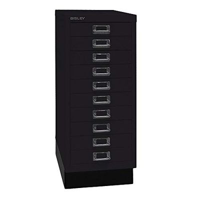 BISLEY MultiDrawer, 29-delige serie met sokkel, DIN A4, 10 laden, metaal, 633 zwart, 38 x 27,9 x 67 cm