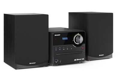 Sharp XL-B517D(BK) Microcadena Sound System Estereo con Radio Dab, Dab+, FM, Bluetooth, CD-MP3, reproducción USB, Altavoces de Madera y 45W Color Negro