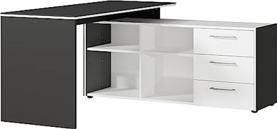 Froschkönig24 Bureau d'angle 4188-569 GW-Pasadena avec Buffet intégré 147 x 77 x 145 cm