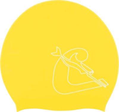 CRESSI Loira Long Hair Swim cap, Cuffia da Nuoto in Silicone Unisex Adulto, Giallo/Bianco, L