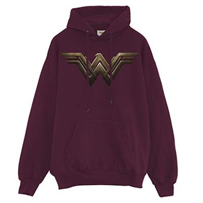 DC Comics Wonder Woman Film-Logo Pullover hoodie, Volwassenen, S-3XL, Burgund, Officiële Koopwaar