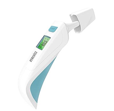 HoMedics Termómetro de fiebre digital infrarrojo sin contacto para bebés y adultos – Medir la temperatura del oído, frente y superficie en 2-5 segundos (termómetro 3 en 1)