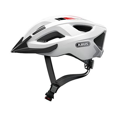ABUS Capacete urbano Aduro 2.0 - capacete integral com luz - design desportivo para o tráfego urbano, para homens e mulheres - branco, tamanho L