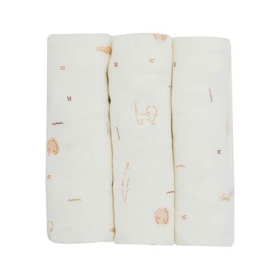 TROIS KILOS SEPT 3 luiers van chiffon, 70 x 70 cm