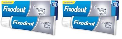 Fixodent Original et Antibactérien Crème Adhésive Pour Prothèses Dentaires 47g (Lot de 2)