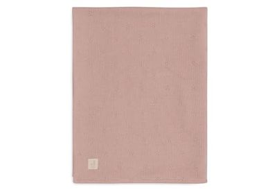 Jollein Couverture pour bébé Cosy Knit, Rose Sauvage, Velours, 100 x 150 cm, 60% Coton, 40% Acrylique, intérieur 100% Polyester, pour lit d'enfant, tog 2.0, certifié Oeko-Tex, Motif de Tricot