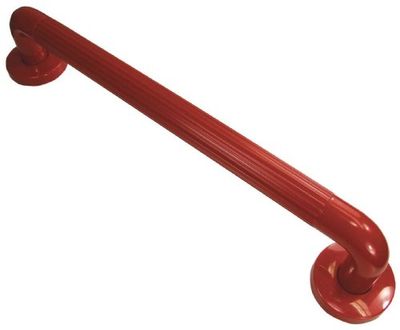 Aidapt Red Safety 450mm (18") Ribbed UPVC Plastic Grab Bar Support Rail Aid