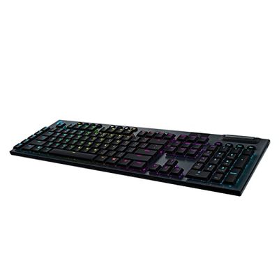 Logitech G915 LIGHTSPEED Teclado Gaming Mecánico Inalámbrico con teclas GL, Tactile de Bajo Perfil, LIGHTSYNC RGB, Diseño Ultra Delgado, 30 Horas de Duración de la Batería, QWERTY Portugués, Negro