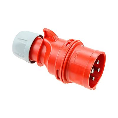 Spina CETAC 3P + T, 32A 400V ~, IP44 902144A. Ideale per collegamenti elettrici sicuri ed efficienti in ambienti industriali ed esterni. Resistente all'acqua e alla polvere.