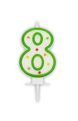 Procos 91679 - cijferkaars 8, decoratie, taartkaars, verjaardagskaars