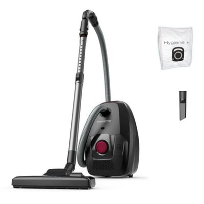 Rowenta Green Force Max - Aspiradora con bolsa, motor bajo consumo máx 900W, filtro HEPA, radio acción de 12m, cambio de bolsa higiénico, compacta, fabricada 70% material reciclado, compacto, RO4933