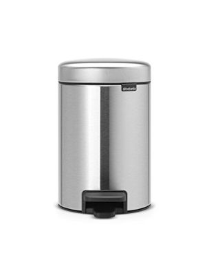 Brabantia Pedal Bin Newicon Pattumiera a Pedale, Secchio Interno in Plastica, Inox Satinato FPP, 3 lt