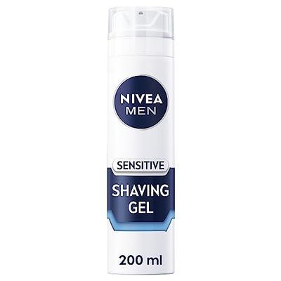NIVEA Men Sensitive Shaving Gel Pack of 6 (6 x 200ml) for Sensitive Skin, for Men, for Irritated and Dry Skin with Chamomile