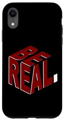 Maroon Burgundy Be Real Red Maroon Graphic Case for iPhone XR