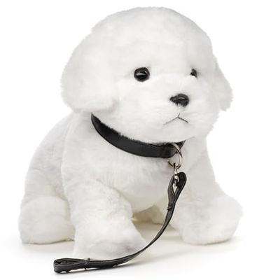 Uni-Toys - Maltés (con Correa) - 26 cm (Longitud) - Perro de Peluche - Peluche