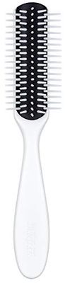 Denman - D143 - White Range - Brosse à cheveux - Manche blanc - Coussinet noir - 5 rangs