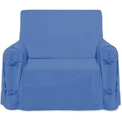 Soleil d 'Ocre Panama Armchair Cover Cotton Panama Cotton , blue, 90 x 90 X 60