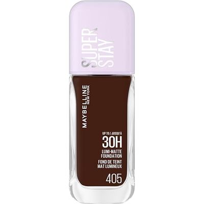 Maybelline New York Super Stay up to 30H Lumi-Matte Foundation, Medium-Full Coverage, Vegan Formula*, Amino Acids, Niacinamide, Vitamin E - Shade 405