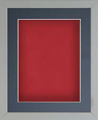 Frame Company Radcliffe Grey 10x8 with Red BB and Dark Blue Mount for 6x4