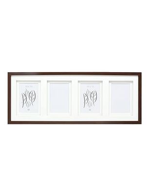 Deknudt Frames - Cadre pêle-mêle pour 4 photos - Marron - Avec double passe-partout - Taille de l'image : 10 x 15 cm - En bois MDF - à suspendre - multivue - collage - S65KQ4 10x15cm