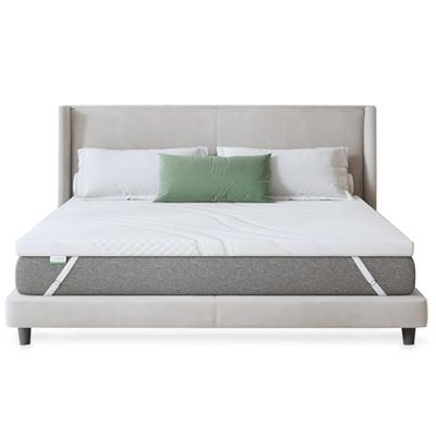 Novilla Surmatelas 90x190, 5CM, Surmatelas en Mousse à Mémoire de Forme Gel, Mousse en Matériau Bambou, Évacuation de L'humidité, avec Design Antidérapant et Certification de Sécurité, Lavable