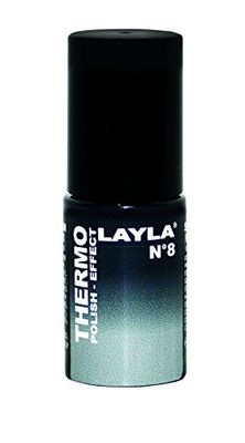 Layla Cosméticos Esmalte de Uñas, Cambio del Color del Polaco para Gris Negro, Tono - 5 ml