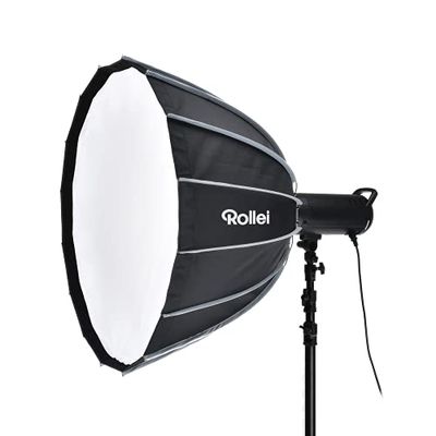 Rollei Softbox Professionale Klick Deep con Grid da 90 cm, per Studio e Fotografia in Nero con Interno Argentato