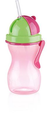 Tescoma Bambini Botella para Niños con Cañita, Rosa, 20 x 10 x 8,4 cm